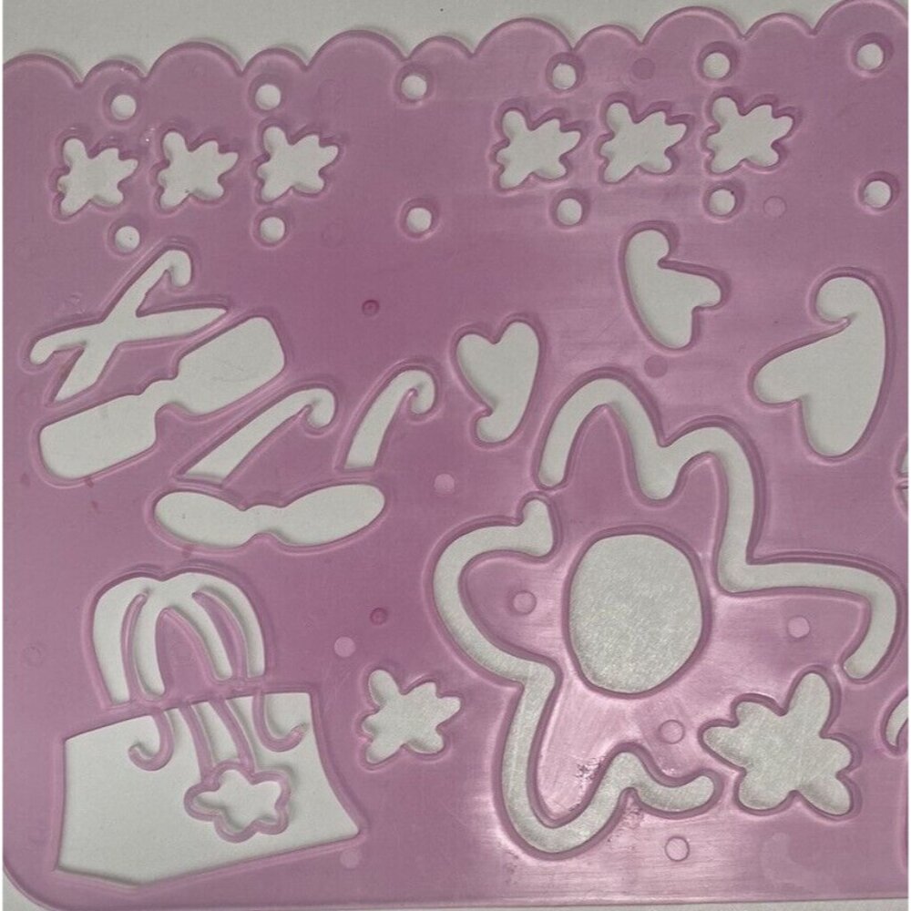 Vintage Barbie-Themed Pink Stencil Template For Crafting & Card Making Purse Ret - Picture 3 of 3